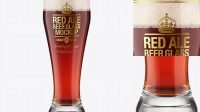 2478+ Weizen Glass with Red Ale Beer PSD Mockup Versatile Mockup for Designers