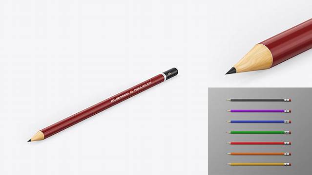 2479+ Round Pencil PSD Mockup Half Side View Free Professional PSD Download