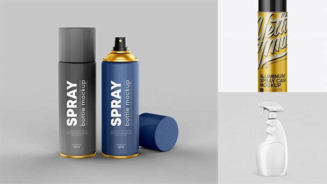 2480+ Aluminum Sprayer with Plastic Cap PSD Mockup Professional PSD Mockup