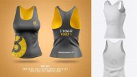 2481+ Womens Tank Top Premium PSD Mockup Back Halfside View Creative Free PSD Graphic Design