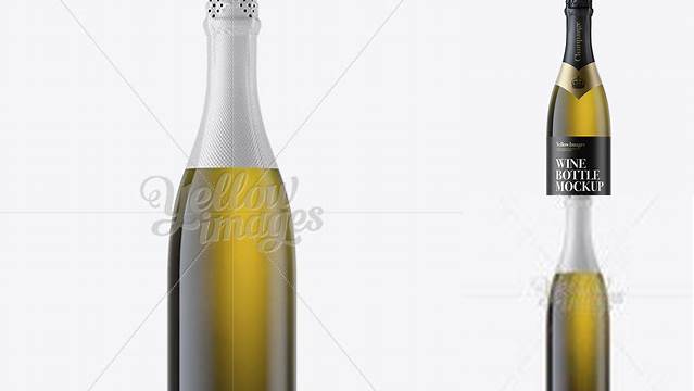 2484+ Antique Green Champagne Bottle with Textured Foil PSD Mockup Unique High-Resolution PSD