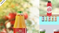 2485+ Red Apple Juice Bottle PSD Mockup Download Premium Free PSD