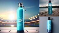 249+ Clear Water Bottle with Sport Cap PSD Mockup Creative Layered Design File