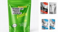 2490+ Metallic Stand Up Pouch with Zipper PSD Mockup Elegant and Versatile PSD Resource