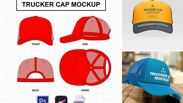 2496+ Trucker Hat Template Psd Elegant Photoshop Mockup