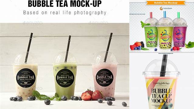 2502+ Bubble Tea Mock Up Best for Showcase