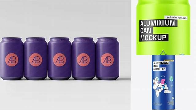 2509+ 330ml Aluminium Can With Matte Finish PSD Mockup Free PSD