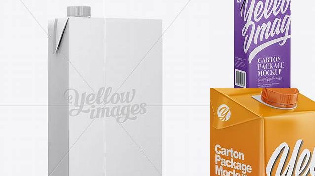 2511+ 1L Carton Package PSD Mockup Half Side View Photoshop PSD Free for Designers