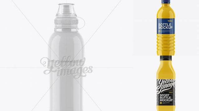 2511+ Glossy PET Bottle With Sport Cap PSD Mockup Fully Layered PSD Freebie