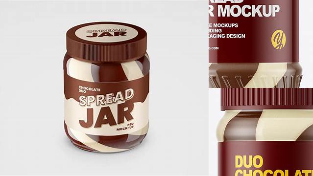 2512+ Duo Chocolate Spread PSD Mockup Creative Design Mockup