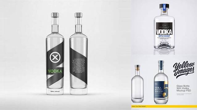 2514+ 500ml Grey Glass Vodka Bottle PSD Mockup Fully Editable Photoshop PSD Free Download