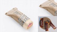 2515+ Opened Kraft Snack Bar PSD Mockup Half Side View Advanced and Editable PSD Template Free