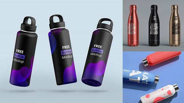 2516+ Metallic Bottle With Drink PSD Mockup Front View Free PSD