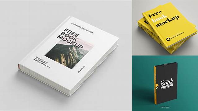 2517+ Hardcover Book PSD Mockup Half Side View Free Premium Photoshop Template Download