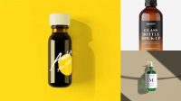 2518+ 100ml Dark Amber Glass Bottle PSD Mockup Fully Layered Photoshop Freebie