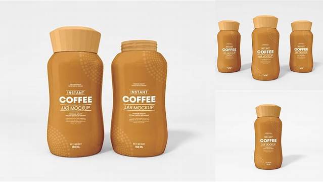 2518+ Glossy Jar For Instant Coffee PSD Mockup Custom Design Freebie PSD