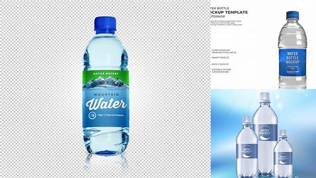 2520+ 750ml Blue Water Bottle PSD Mockup Custom Mockup Graphic Design