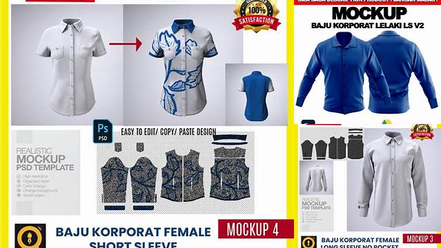 2521+ Baju Korporat Mockup PSD Free Download