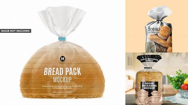 2523+ Bag with Sliced Bread PSD Mockup Half Side View Elegant PSD Mockup