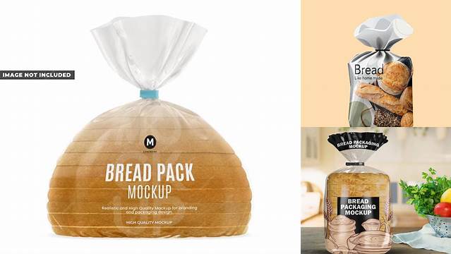 2523+ Bag with Sliced Bread PSD Mockup Half Side View Elegant PSD Mockup