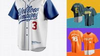 2525+ Men's Baseball Jersey PSD Mockup Front Half Side View Creative Design PSD Free Download