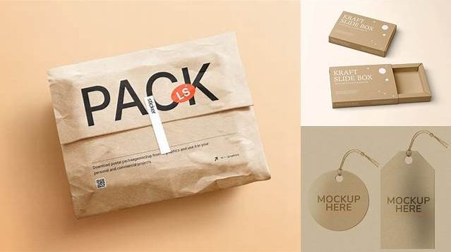 2527+ Kraft Package With a Label PSD Mockup Front View High-Quality Editable PSD