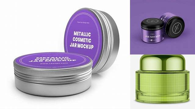 2528+ Textured Metallic Cosmetic Jar PSD Mockup PSD Free Download