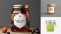 2530+ Glass Kiwi Jam Jar PSD Mockup Photoshop PSD Free for Designers