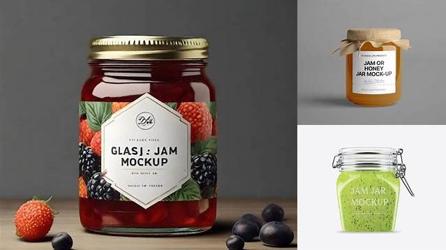 2530+ Glass Kiwi Jam Jar PSD Mockup Photoshop PSD Free for Designers