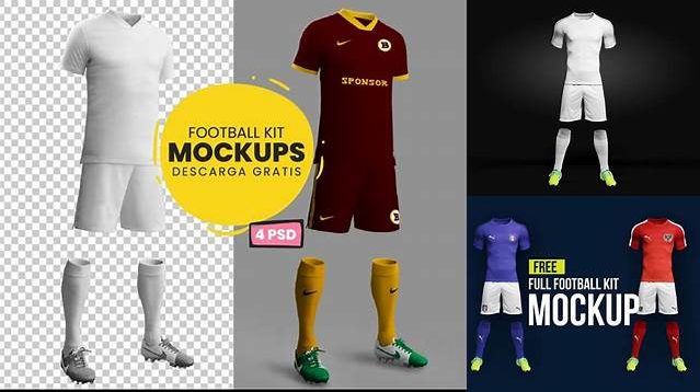 2535+ Mockup Uniformes De Futbol Professional Design PSD