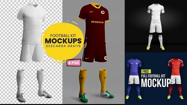 2535+ Mockup Uniformes De Futbol Professional Design PSD