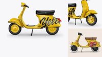 2535+ Vespa Scooter PSD Mockup Left Side View Free Photoshop Mockup Design