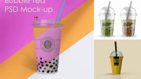 2537+ Bubble Tea Cup PSD Mockup Front View Creative PSD Resources