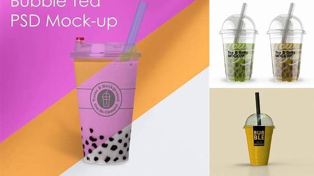 2537+ Bubble Tea Cup PSD Mockup Front View Creative PSD Resources