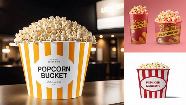 2537+ Popcorn Bucket Mockup Free PSD Free Download