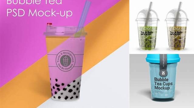 2541+ Original Bubble Tea Cup PSD Mockup Premium Mockup Freebie