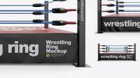 2542+ Wrestling Ring PSD Mockup Front View Photoshop Freebie