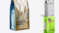 2544+ Metallic Coffee Bag With Tin-Tie PSD Mockup Smart Layer PSD