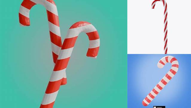 2546+ Candy Cane PSD Mockup Smart Object PSD Template