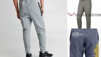 2546+ Men's Cuffed Sweatpants PSD Mockup Back View Elegant Design Mockup PSD