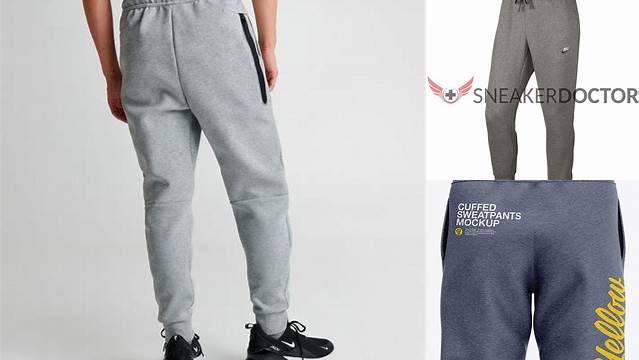 2546+ Men's Cuffed Sweatpants PSD Mockup Back View Elegant Design Mockup PSD