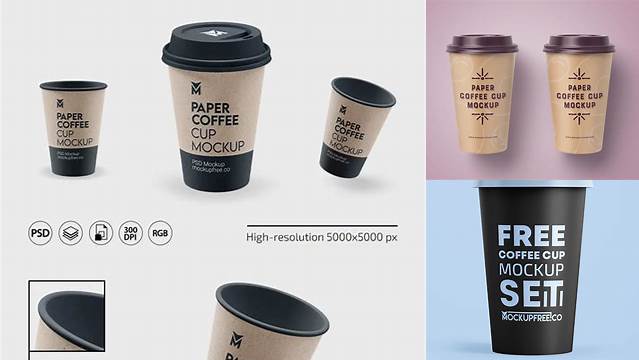 2547+ Paper Coffee Cup PSD Mockup Stylish Free PSD