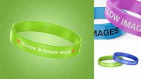 2548+ Thick Glossy Silicone Wristbands PSD Mockup Premium Free Graphic Resource