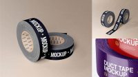 2548+ Two Textured Duct Tape Rolls PSD Mockup High-Angle Shot Fully Layered PSD Freebie