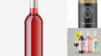 255+ Clear Glass Red Wine Bottle PSD Mockup Free Graphic Design Resource