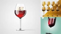 2550+ Red Wine Glass PSD Mockup Unique High-Resolution PSD