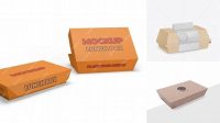 2554+ Kraft Lunch Box with Paper Sleeve PSD Mockup Fully Layered Photoshop Freebie