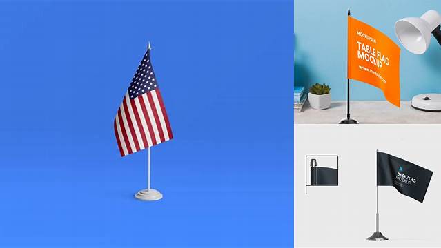 2555+ Desk Flag PSD Mockup High-End Layered Mockup Free