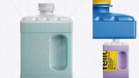 2557+ 2L HDPE Jerrycan Container with Liquid PSD Mockup Creative Design PSD Free Download