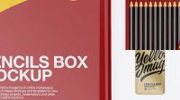 2559+ Matte Closed Pencil's Tin Box PSD Mockup Top View Best for Showcase